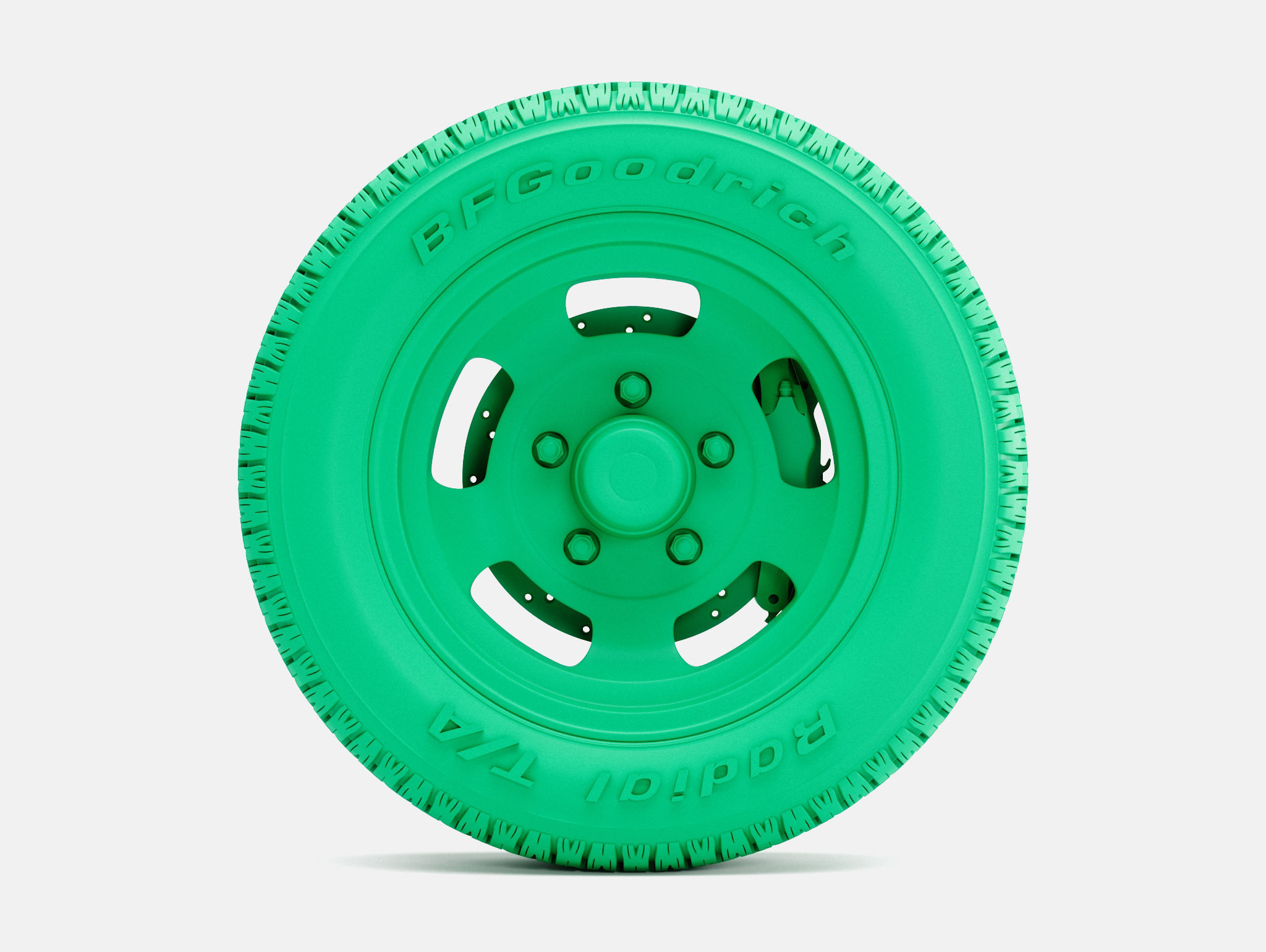 15x5 US Indy Mag Wheel BFGoodrich Radial Tire 3D print model_1