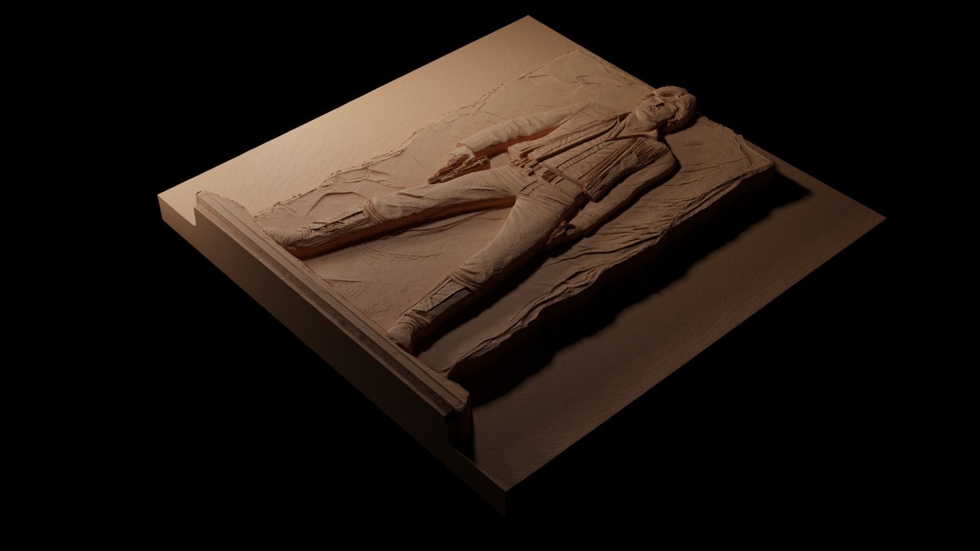 Han Solo Star Wars CNC 3d Print High Relief Sand Casting 3D print model_1