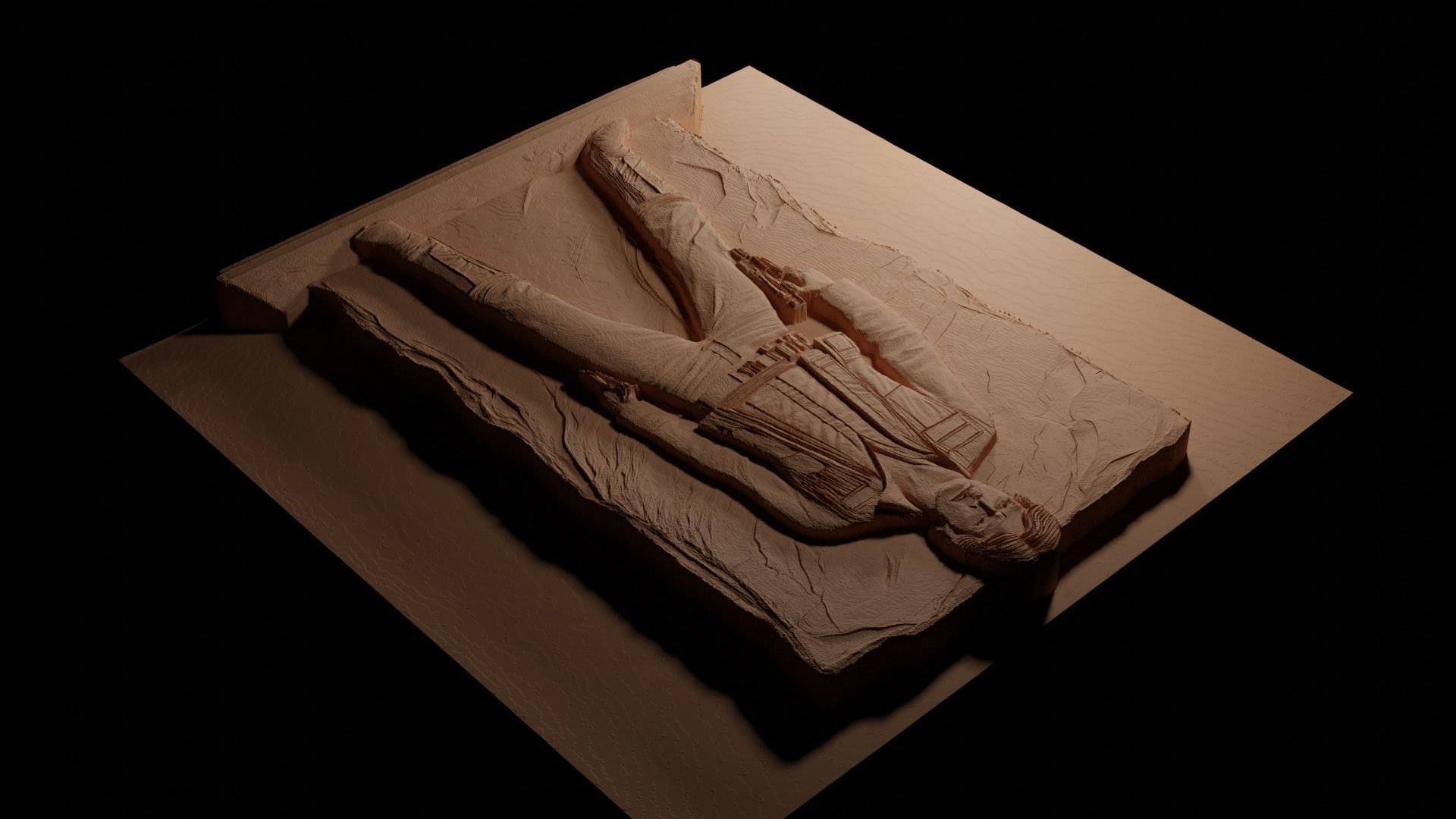 Han Solo Star Wars CNC 3d Print High Relief Sand Casting 3D print model_3