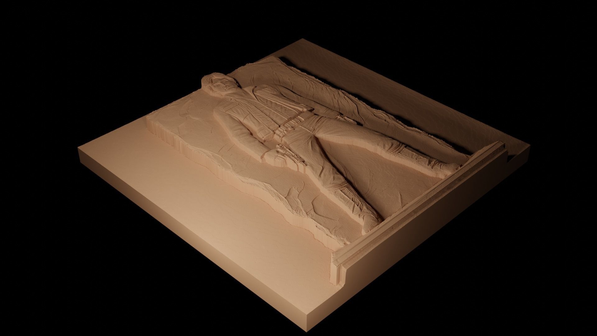 Han Solo Star Wars CNC 3d Print High Relief Sand Casting 3D print model_2