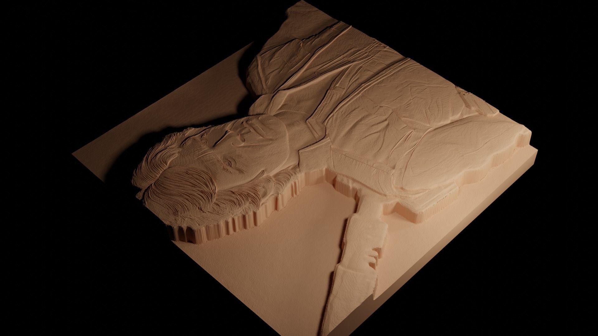 Han Solo Star Wars CNC 3d Print High Relief Sand Casting 3D print model_4