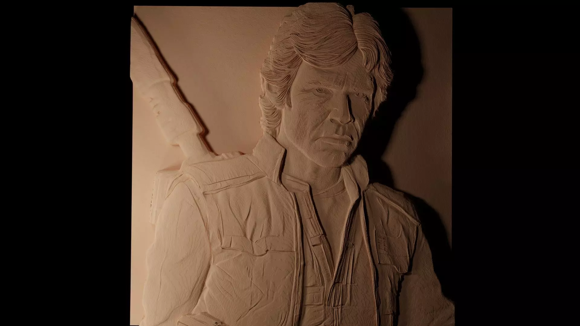 Han Solo Star Wars CNC 3d Print High Relief Sand Casting 3D print model_0
