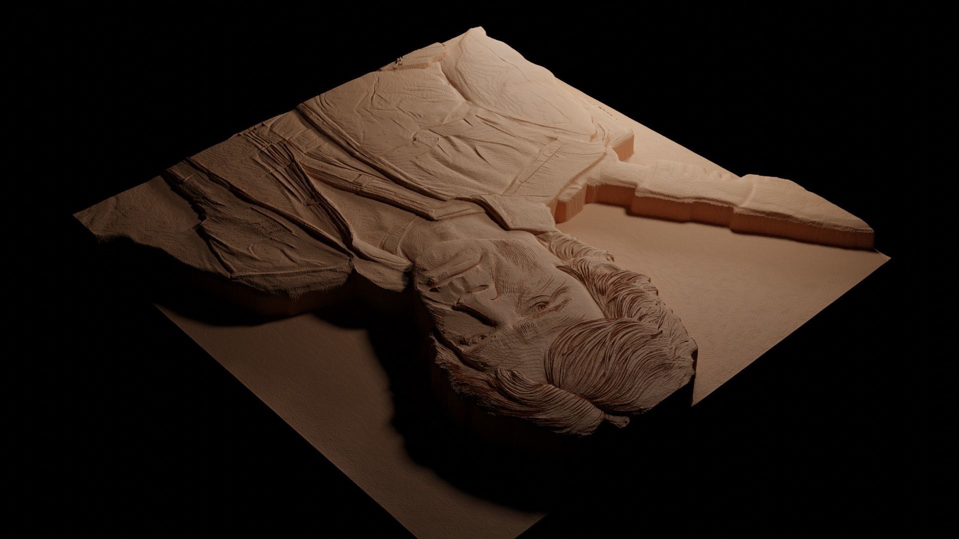 Han Solo Star Wars CNC 3d Print High Relief Sand Casting 3D print model_3