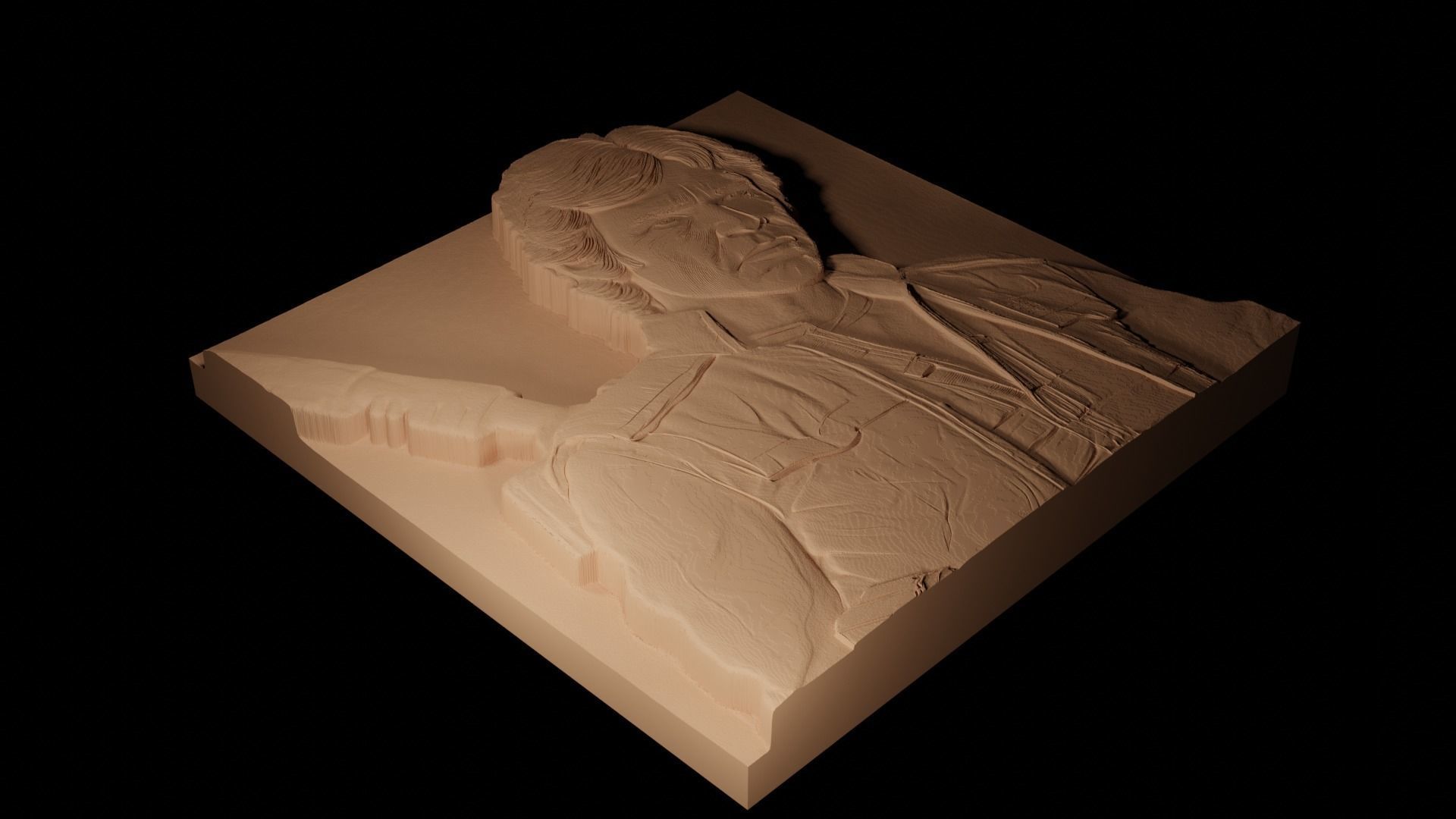 Han Solo Star Wars CNC 3d Print High Relief Sand Casting 3D print model_2