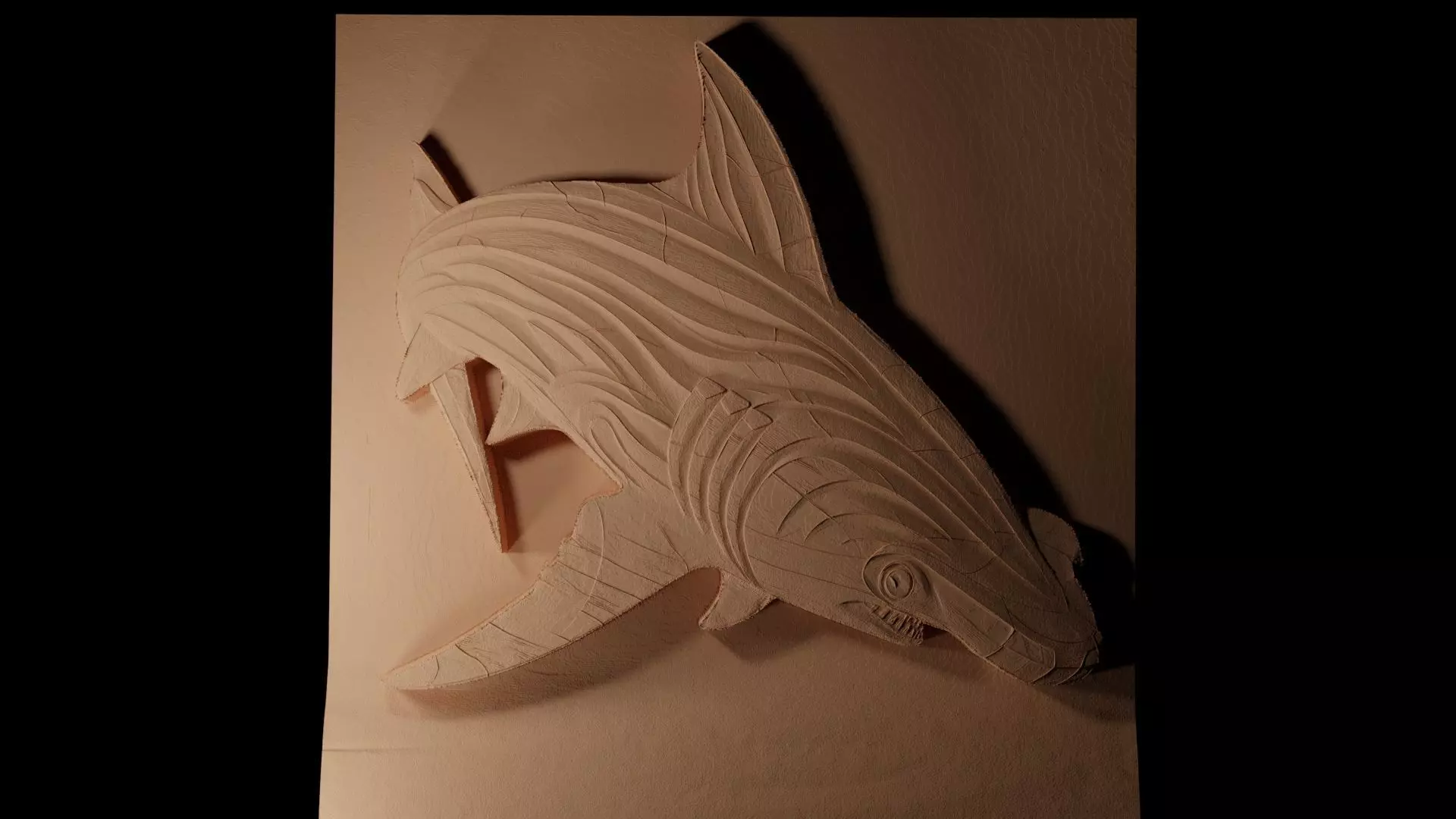 Hammerhead Shark CNC 3d Print High Relief Sand Casting 3D print model_0