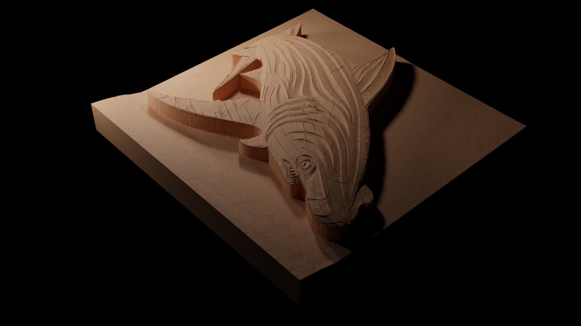 Hammerhead Shark CNC 3d Print High Relief Sand Casting 3D print model_1