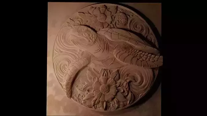 Green Sea Turtle CNC 3d Print High Relief Sand Casting 3D print model