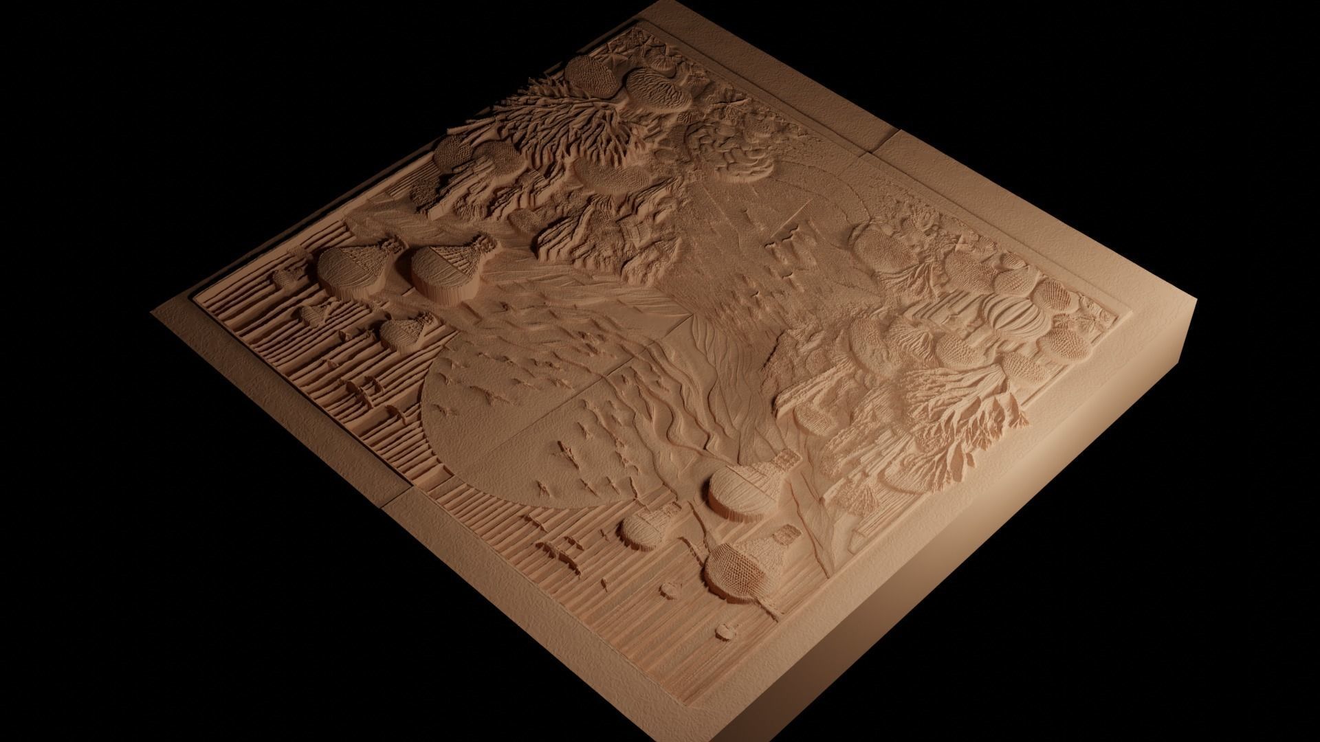 Great Barrier Reef CNC 3d Print High Relief Sand Casting 3D print model_4