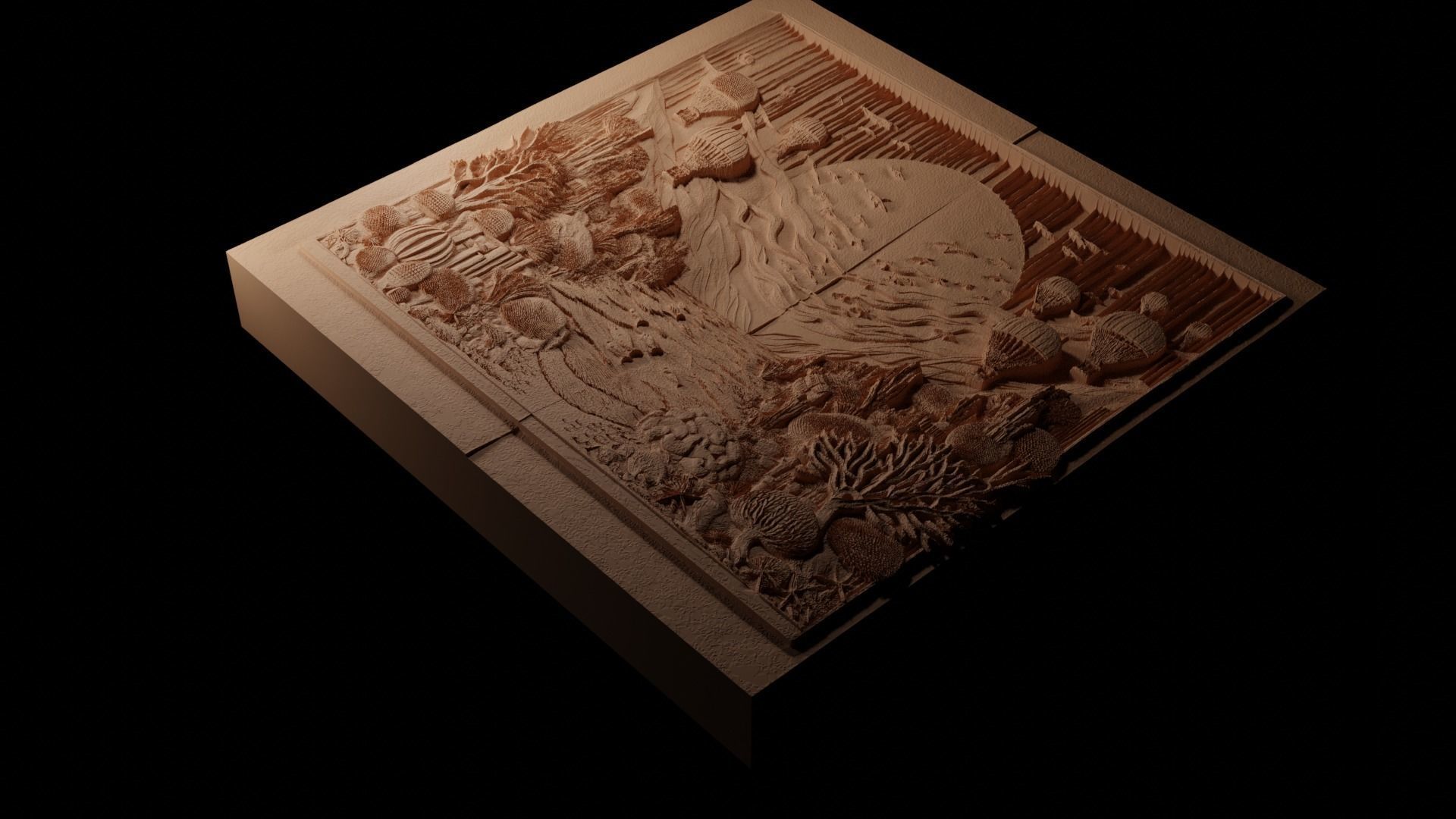 Great Barrier Reef CNC 3d Print High Relief Sand Casting 3D print model_1