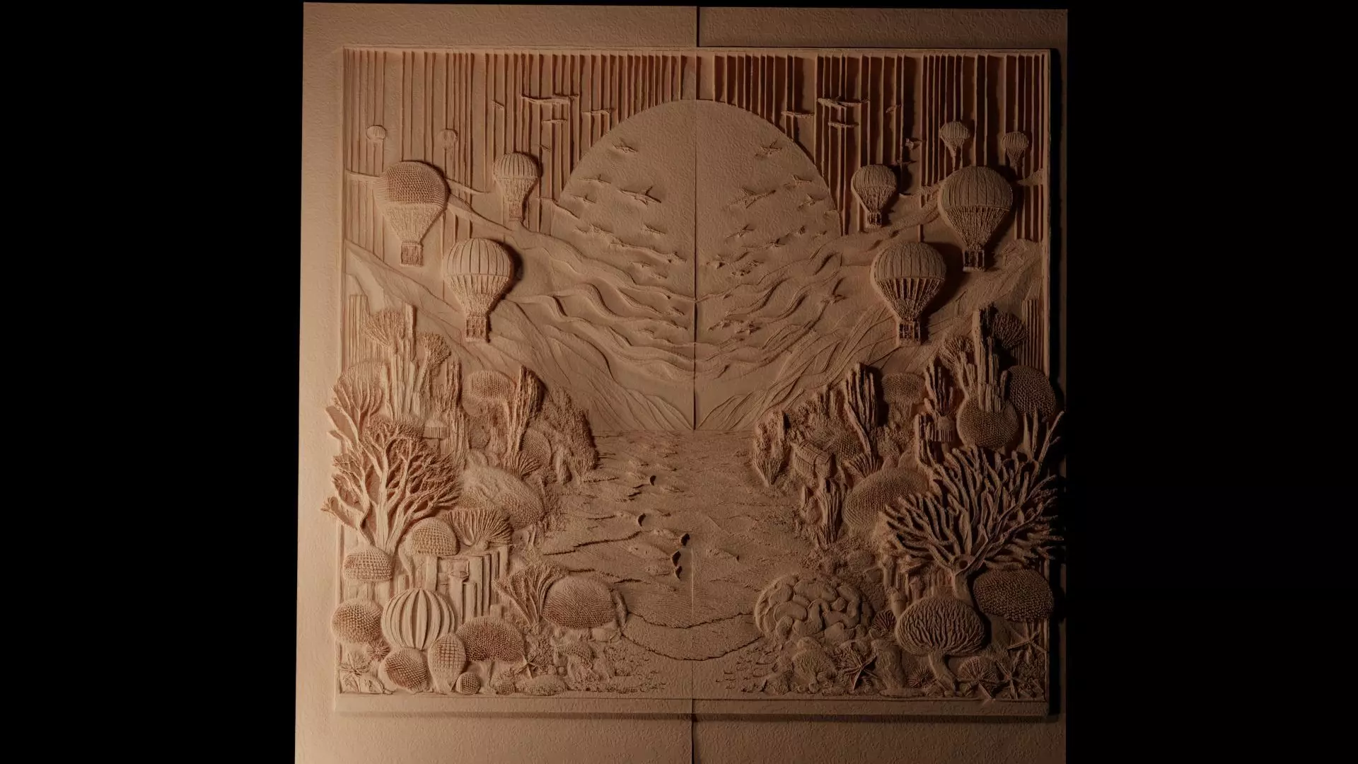 Great Barrier Reef CNC 3d Print High Relief Sand Casting 3D print model_0