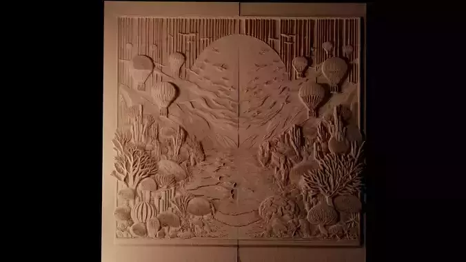 Great Barrier Reef CNC 3d Print High Relief Sand Casting 3D print model