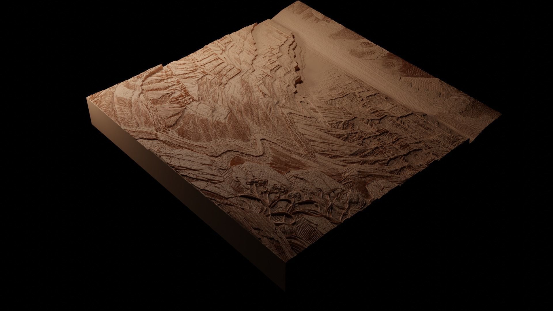 Grand Canyon CNC 3d Print High Relief Sand Casting 3D print model_1