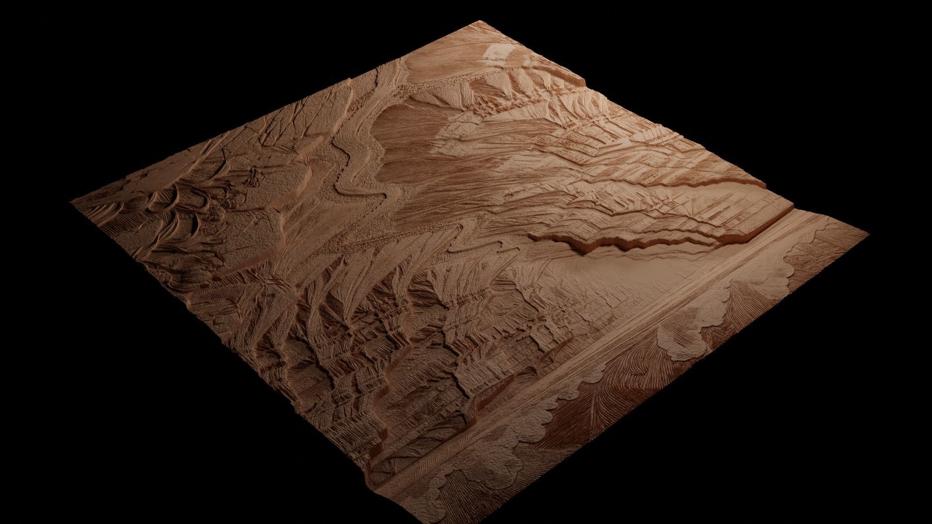 Grand Canyon CNC 3d Print High Relief Sand Casting 3D print model_3