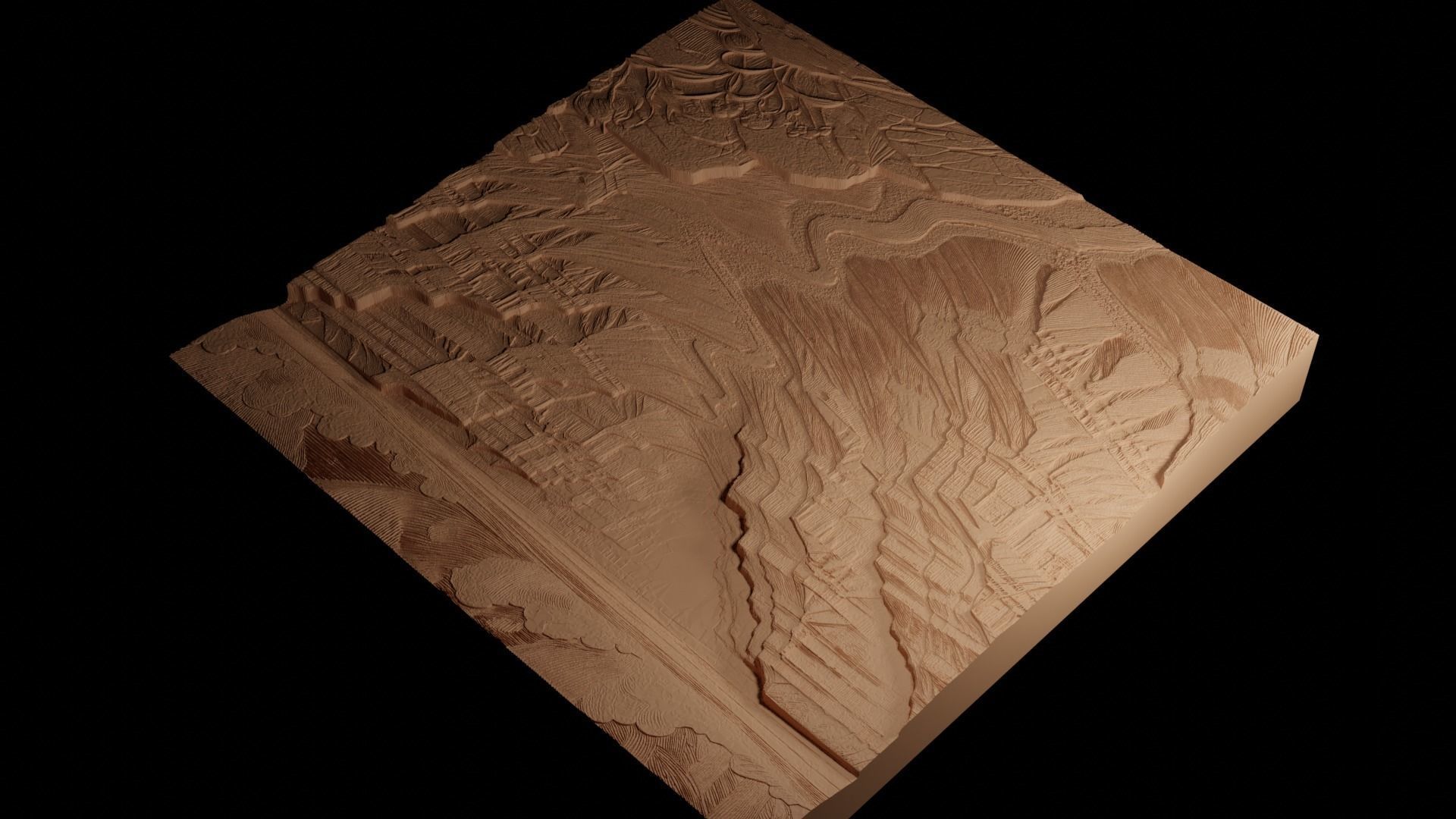 Grand Canyon CNC 3d Print High Relief Sand Casting 3D print model_4