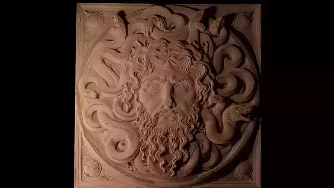 Gorgon CNC 3d Print High Relief Sand Casting 3D print model