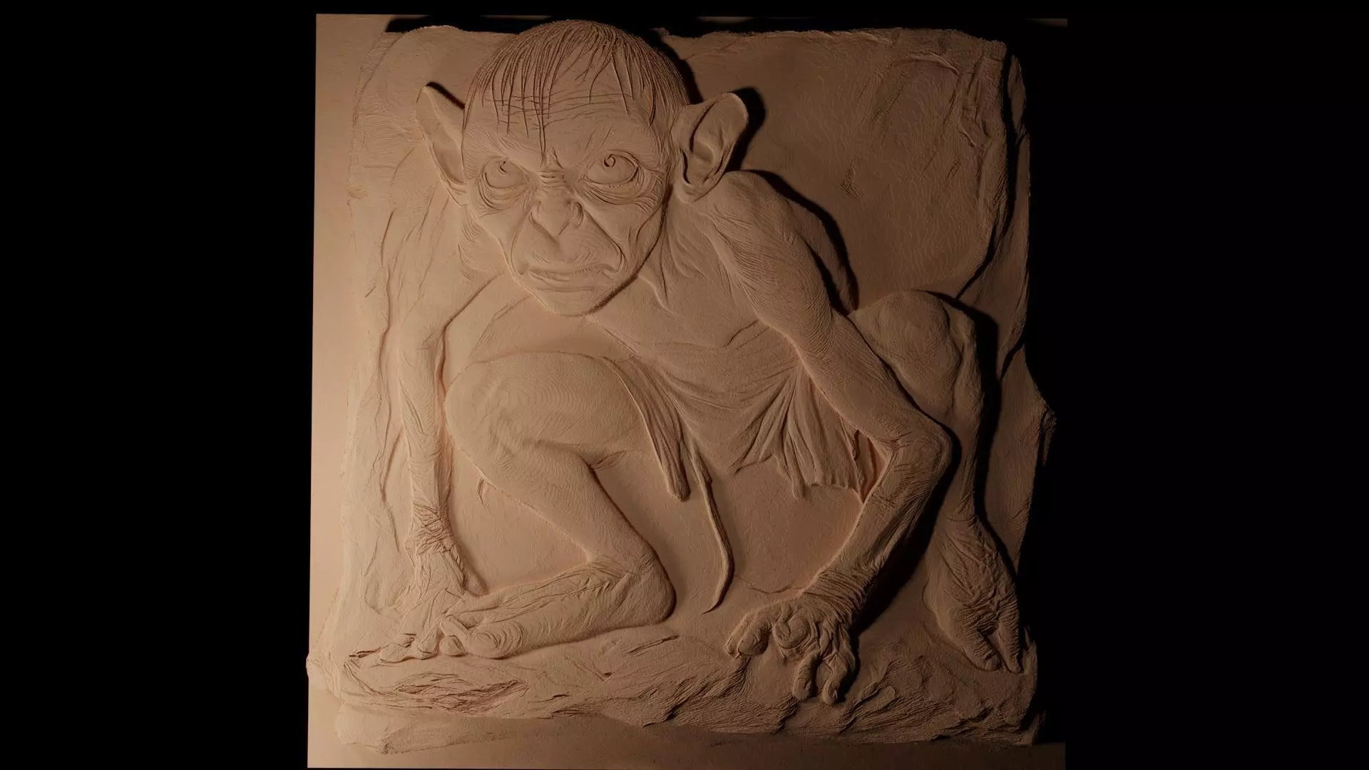 Gollum Lord of the Rings CNC 3d Print High Relief Sand Casting 3D print model_0