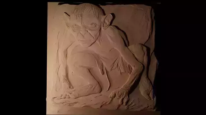 Gollum Lord of the Rings CNC 3d Print High Relief Sand Casting
