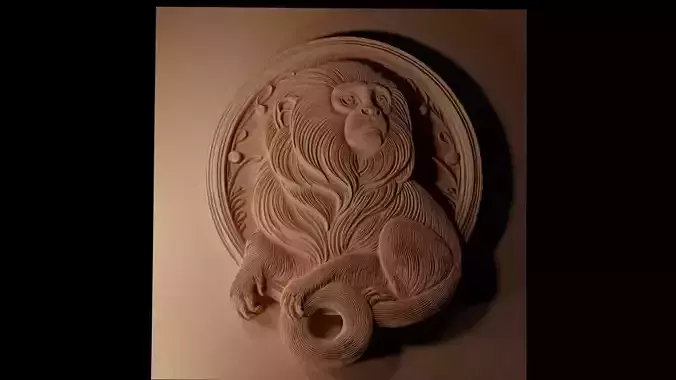 Golden Lion Tamarin CNC 3d Print High Relief Sand Casting