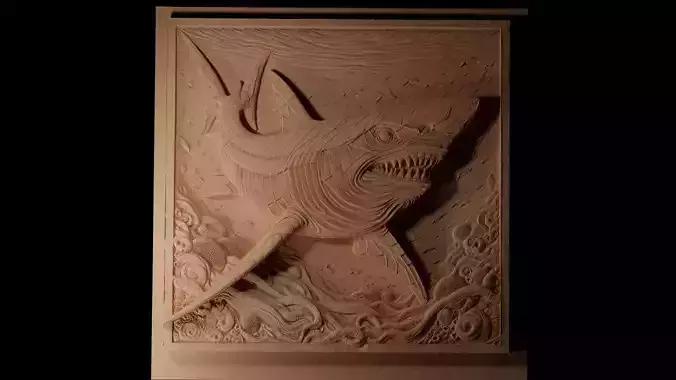 Goblin Shark CNC 3d Print High Relief Sand Casting