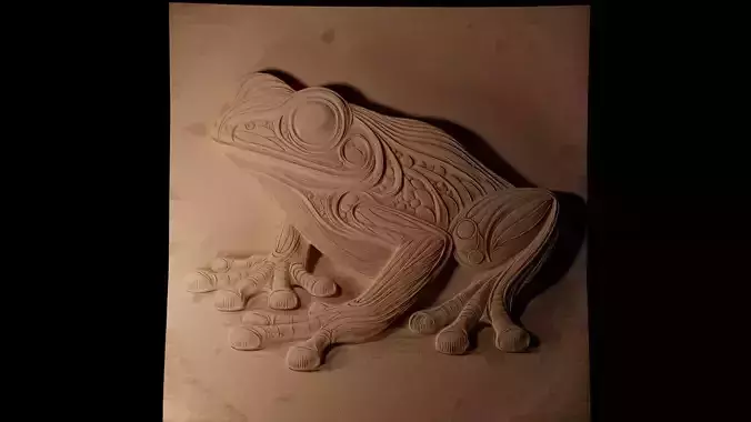Glass Frog CNC 3d Print High Relief Sand Casting 3D print model
