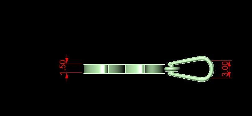 B alphabate pendant  3D print model_5