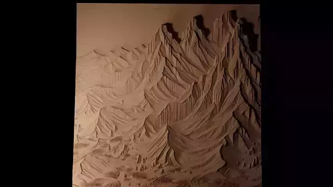 Glacier CNC 3d Print High Relief Sand Casting