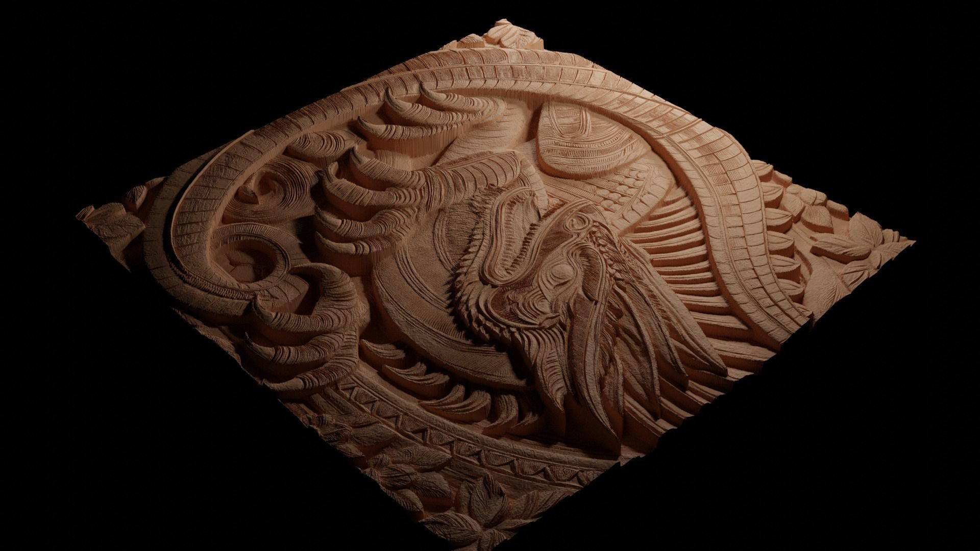 Gila Monster CNC 3d Print High Relief Sand Casting 3D print model_3