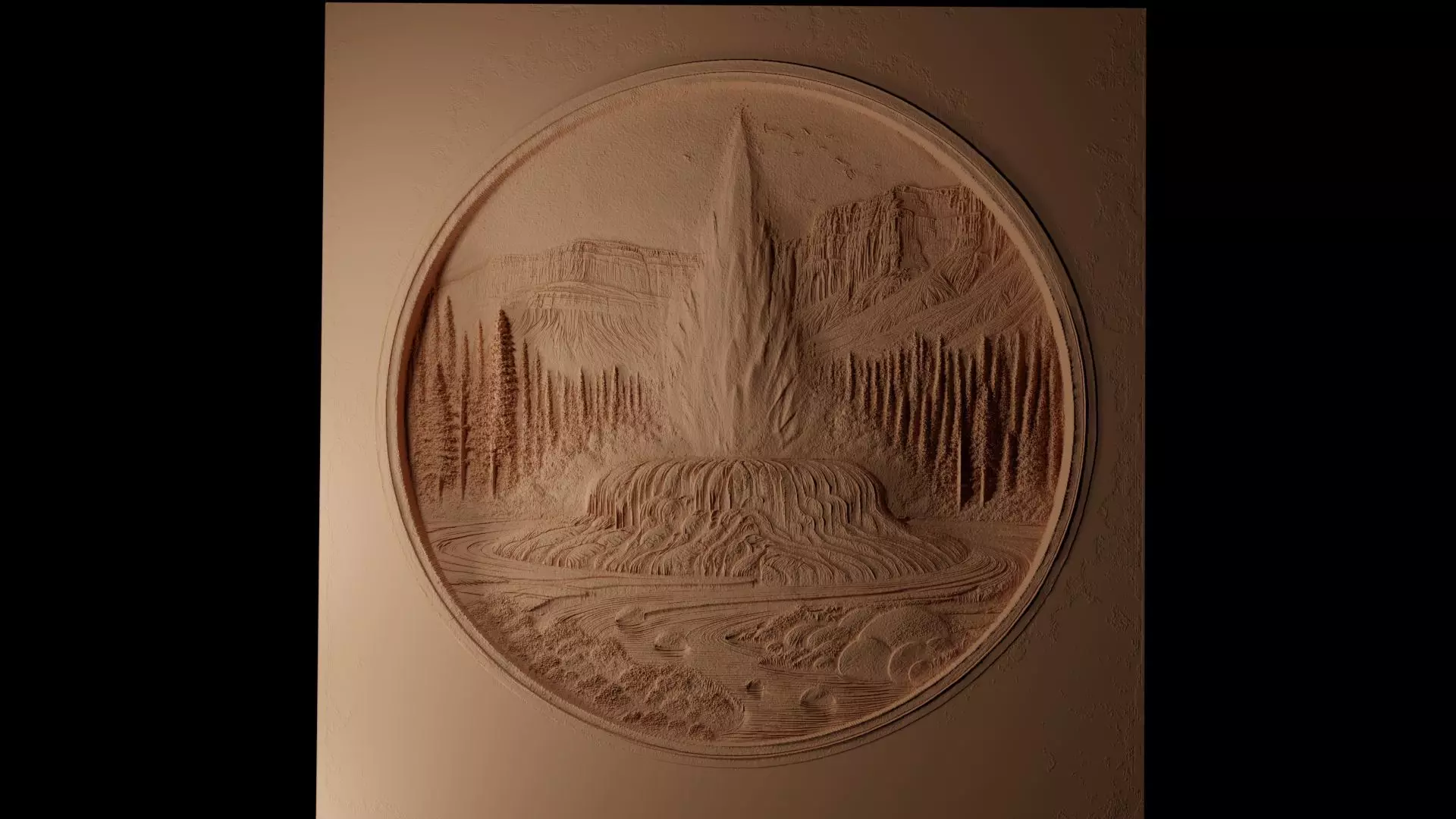 Geysers CNC 3d Print High Relief Sand Casting 3D print model_0