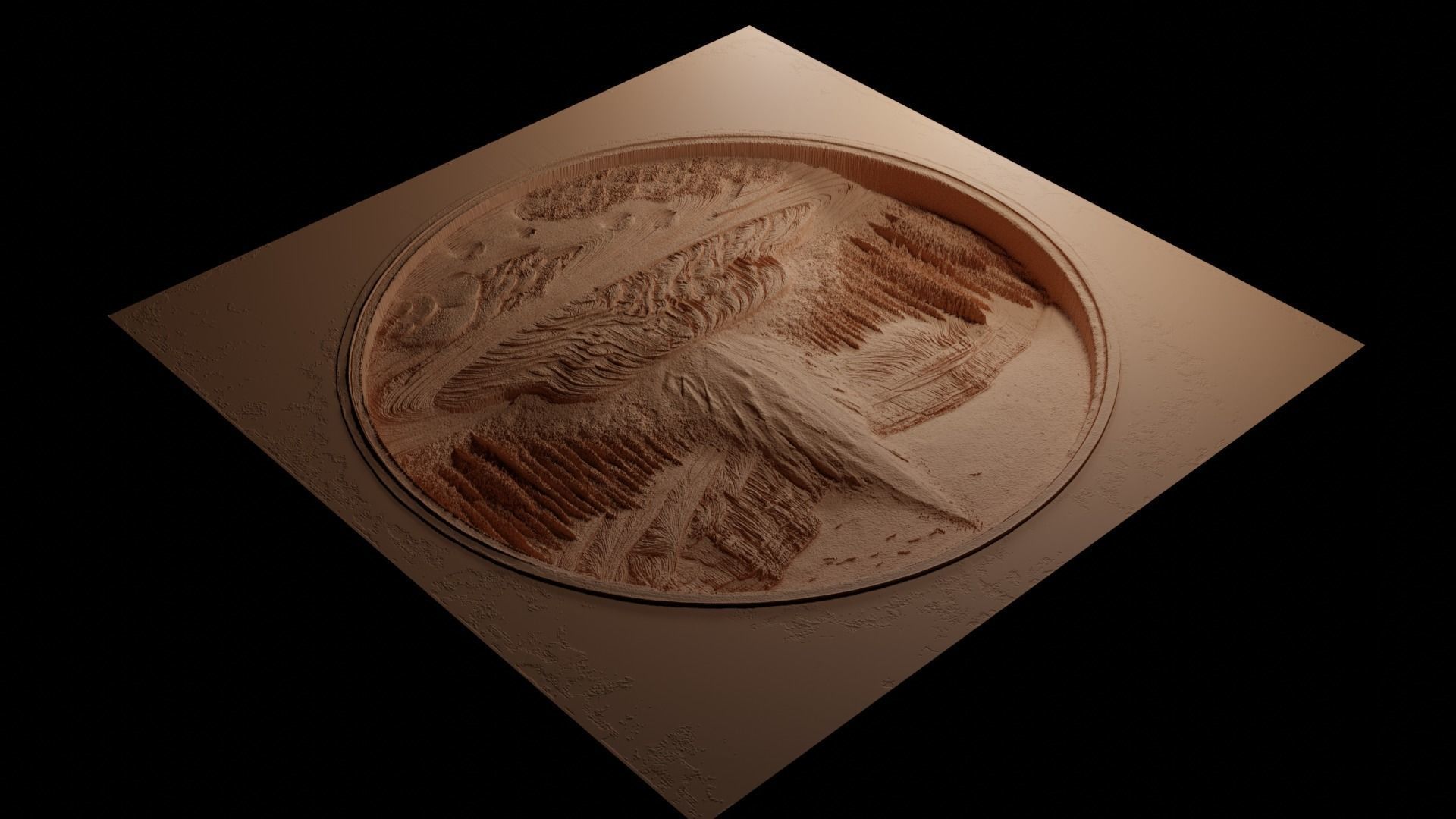 Geysers CNC 3d Print High Relief Sand Casting 3D print model_3