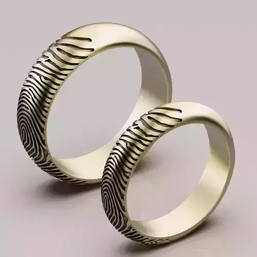 Finger print ing silver gold jewelry printable 3D model
