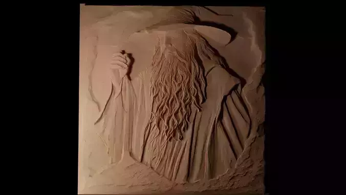 Gandalf LOTR CNC 3d Print High Relief Sand Casting
