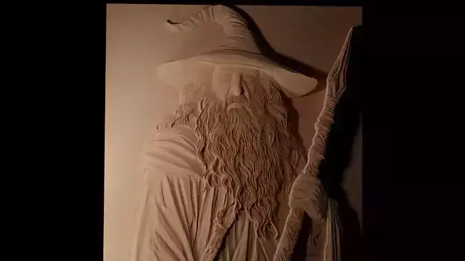 Gandalf LOTR CNC 3d Print High Relief Sand Casting