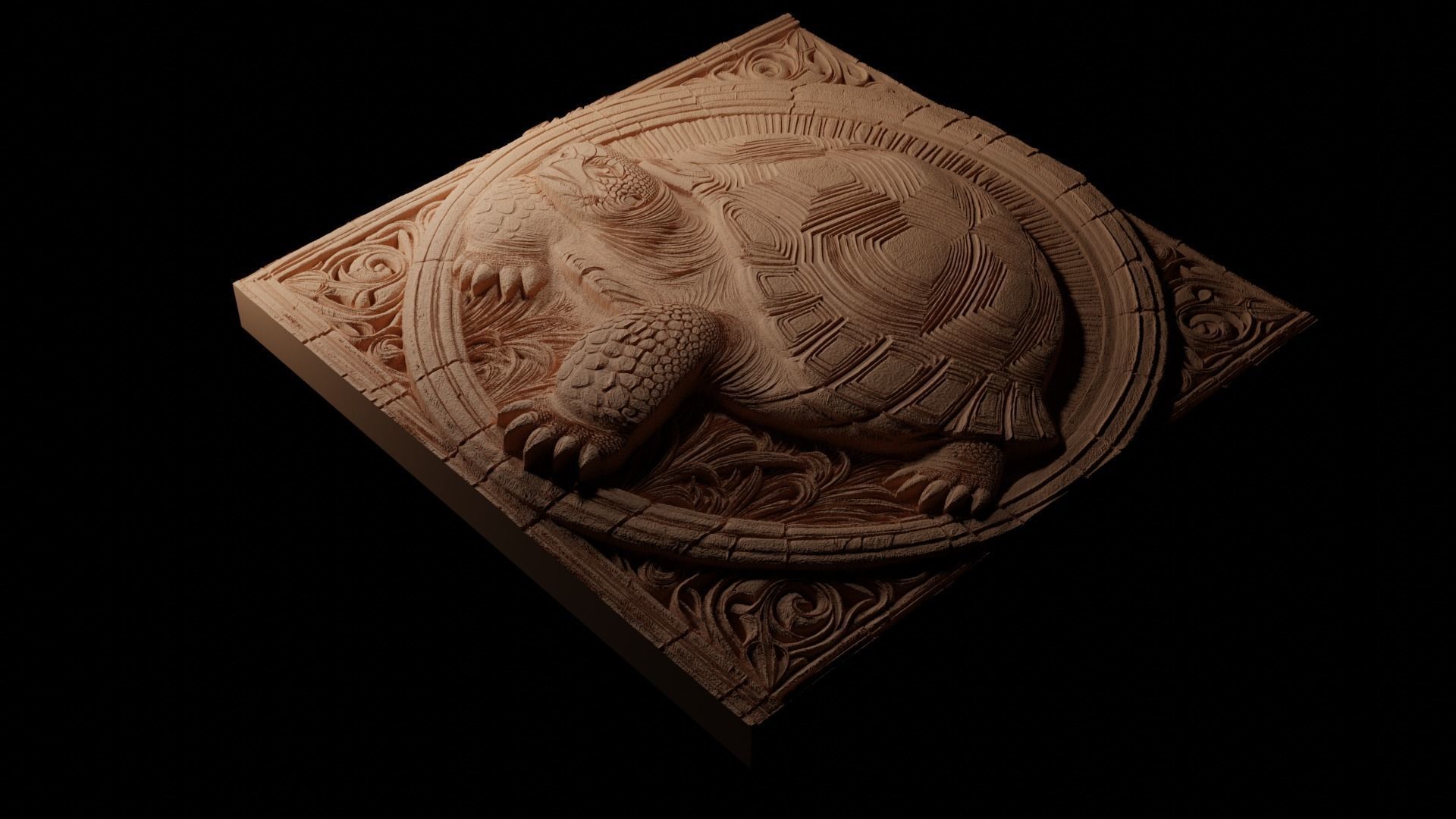 Galapagos Tortoise CNC 3d Print High Relief Sand Casting 3D print model_1