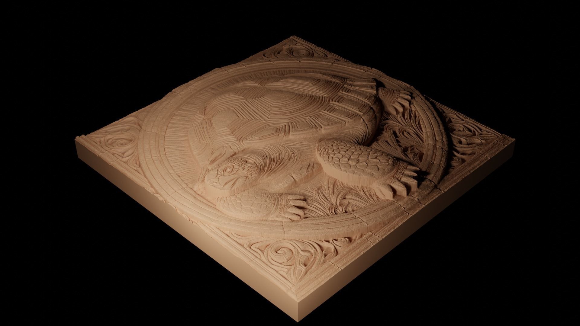 Galapagos Tortoise CNC 3d Print High Relief Sand Casting 3D print model_2