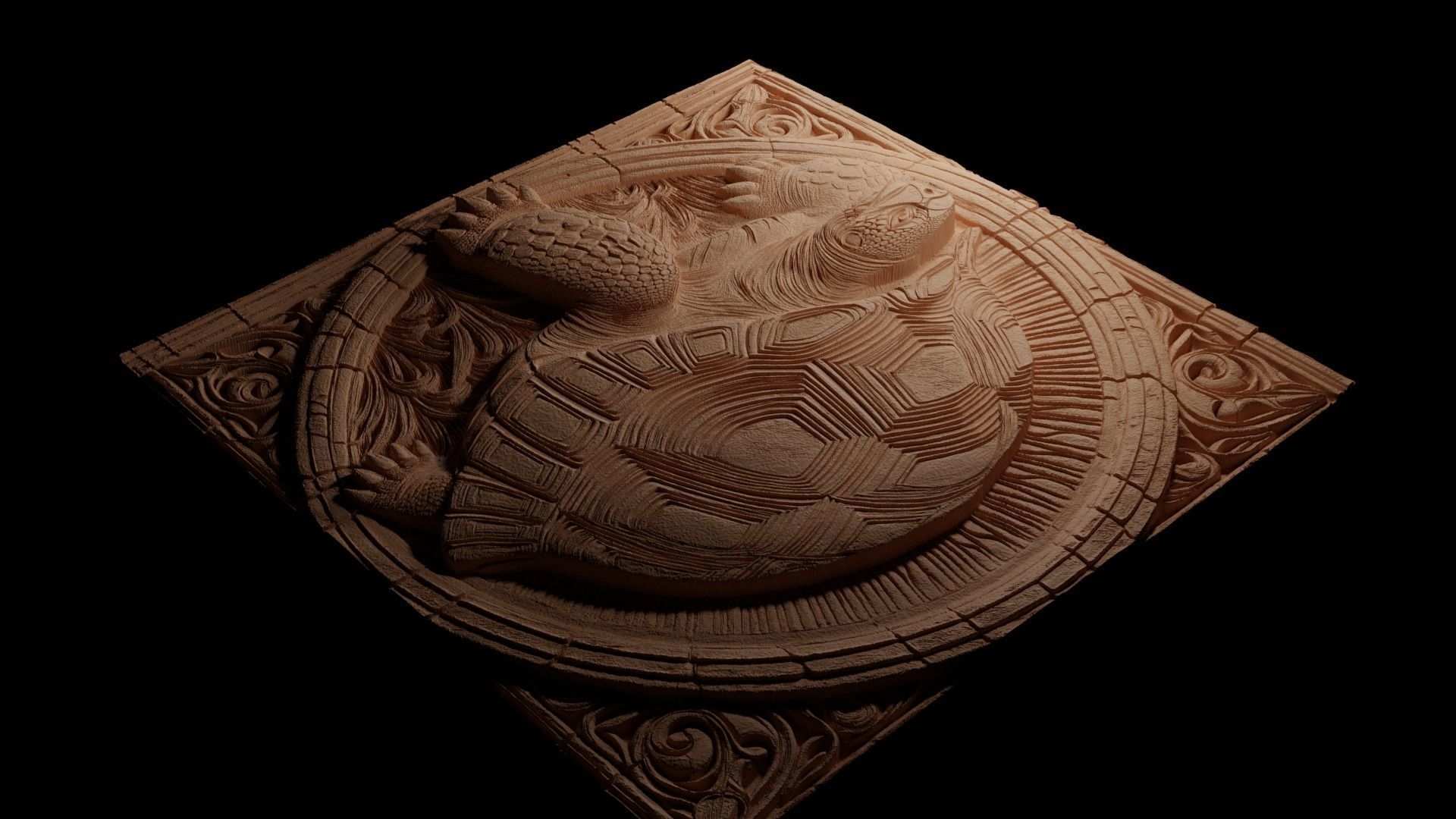 Galapagos Tortoise CNC 3d Print High Relief Sand Casting 3D print model_3