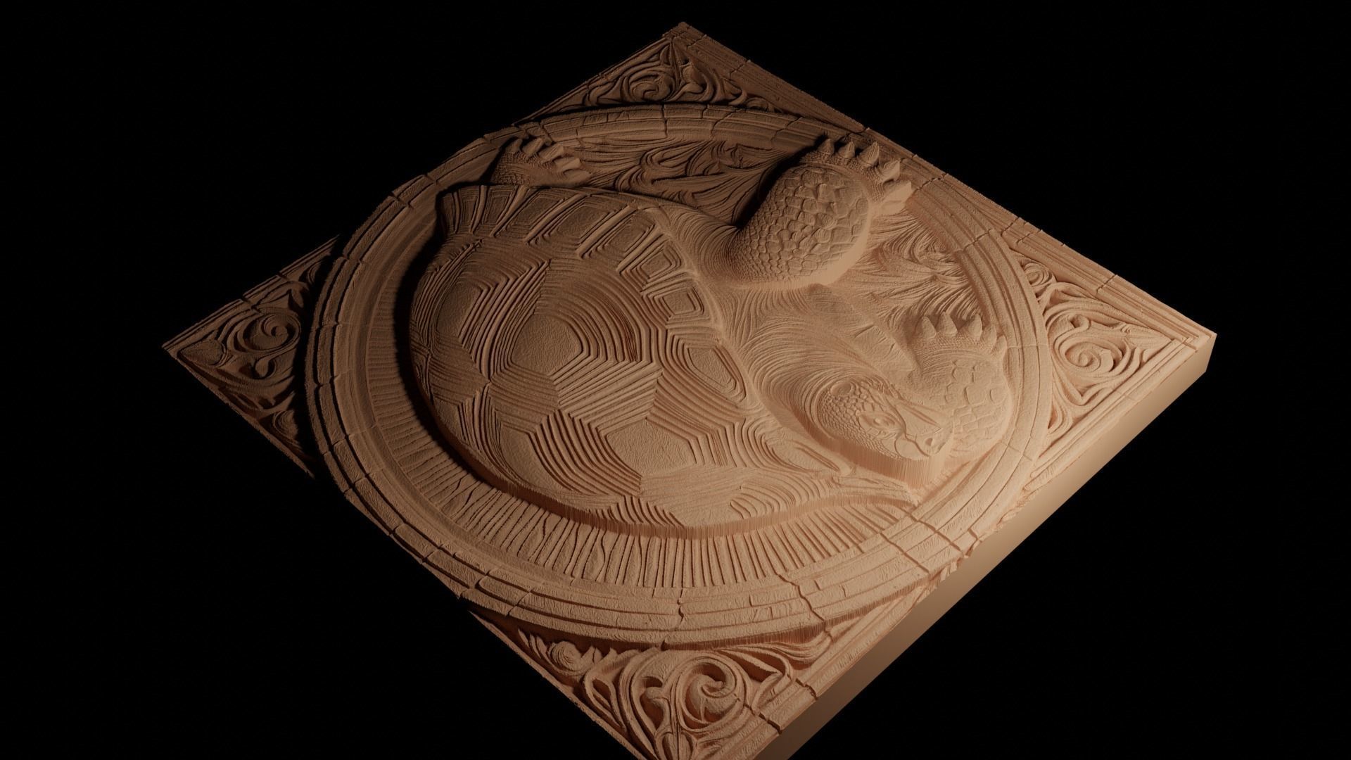 Galapagos Tortoise CNC 3d Print High Relief Sand Casting 3D print model_4