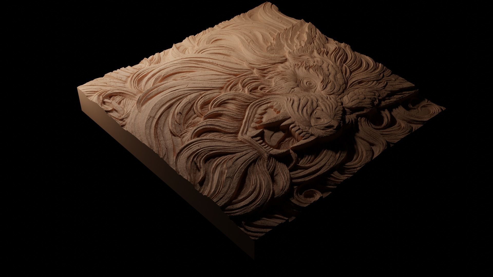 Fenrir CNC 3d Print High Relief Sand Casting 3D print model_1