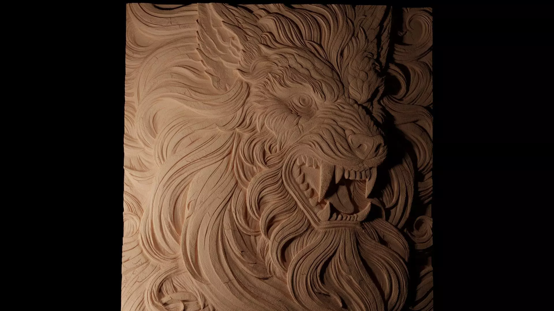 Fenrir CNC 3d Print High Relief Sand Casting 3D print model_0
