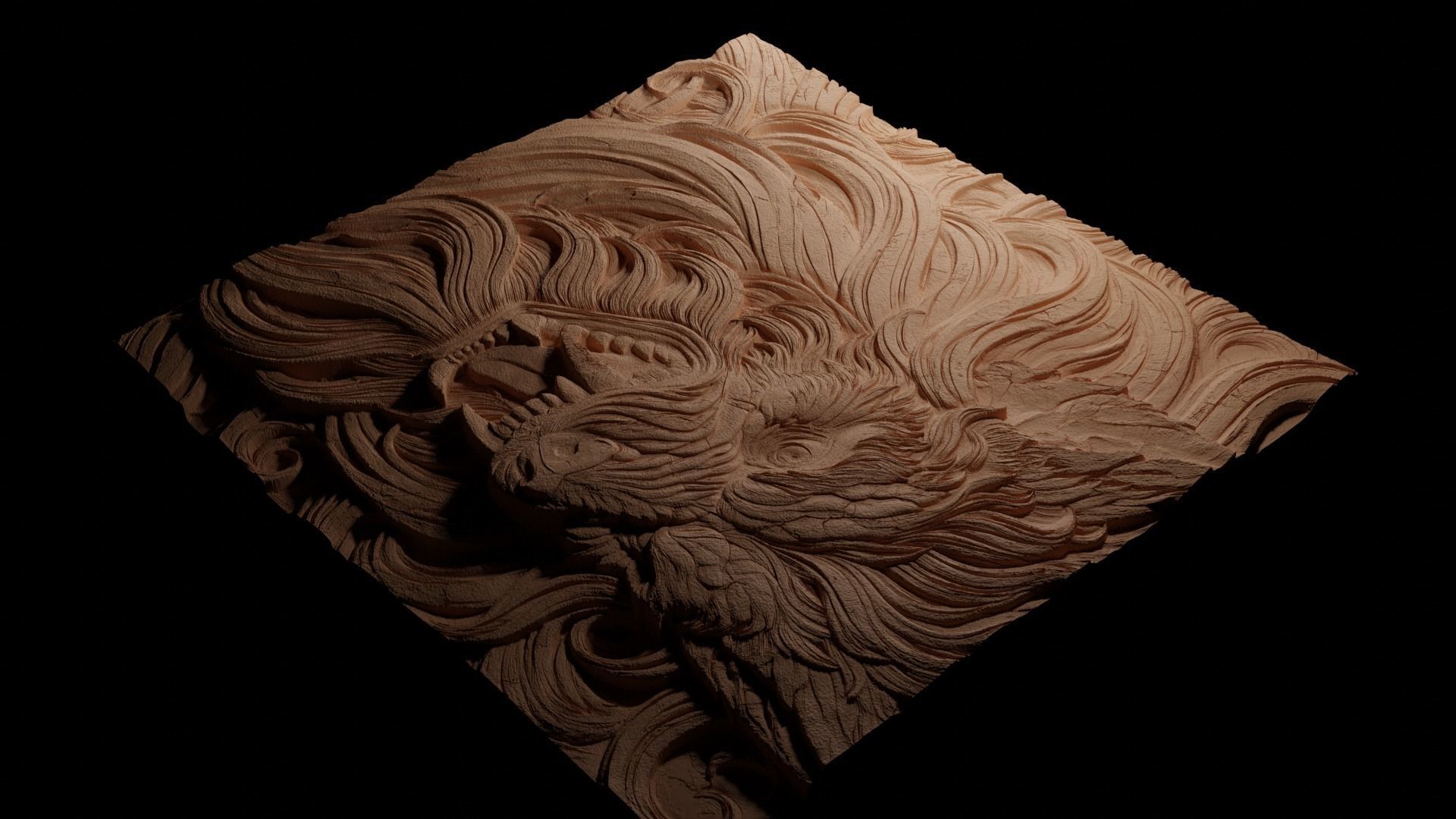 Fenrir CNC 3d Print High Relief Sand Casting 3D print model_3