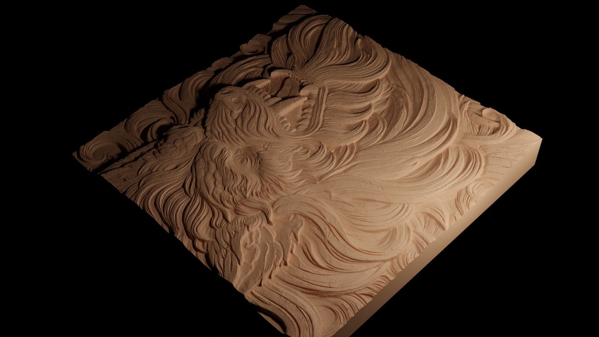 Fenrir CNC 3d Print High Relief Sand Casting 3D print model_4