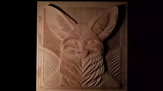 Fennec Fox CNC 3d Print High Relief Sand Casting
