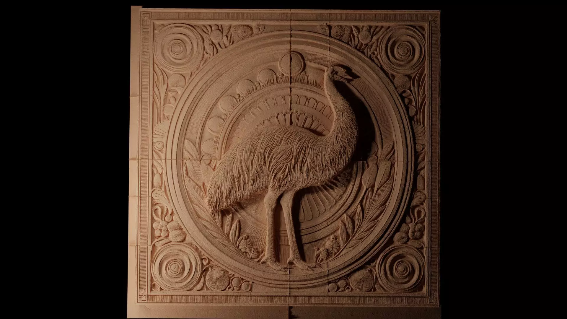 Emu CNC 3d Print High Relief Sand Casting 3D print model_0