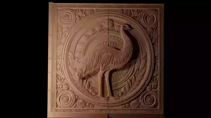 Emu CNC 3d Print High Relief Sand Casting 3D print model