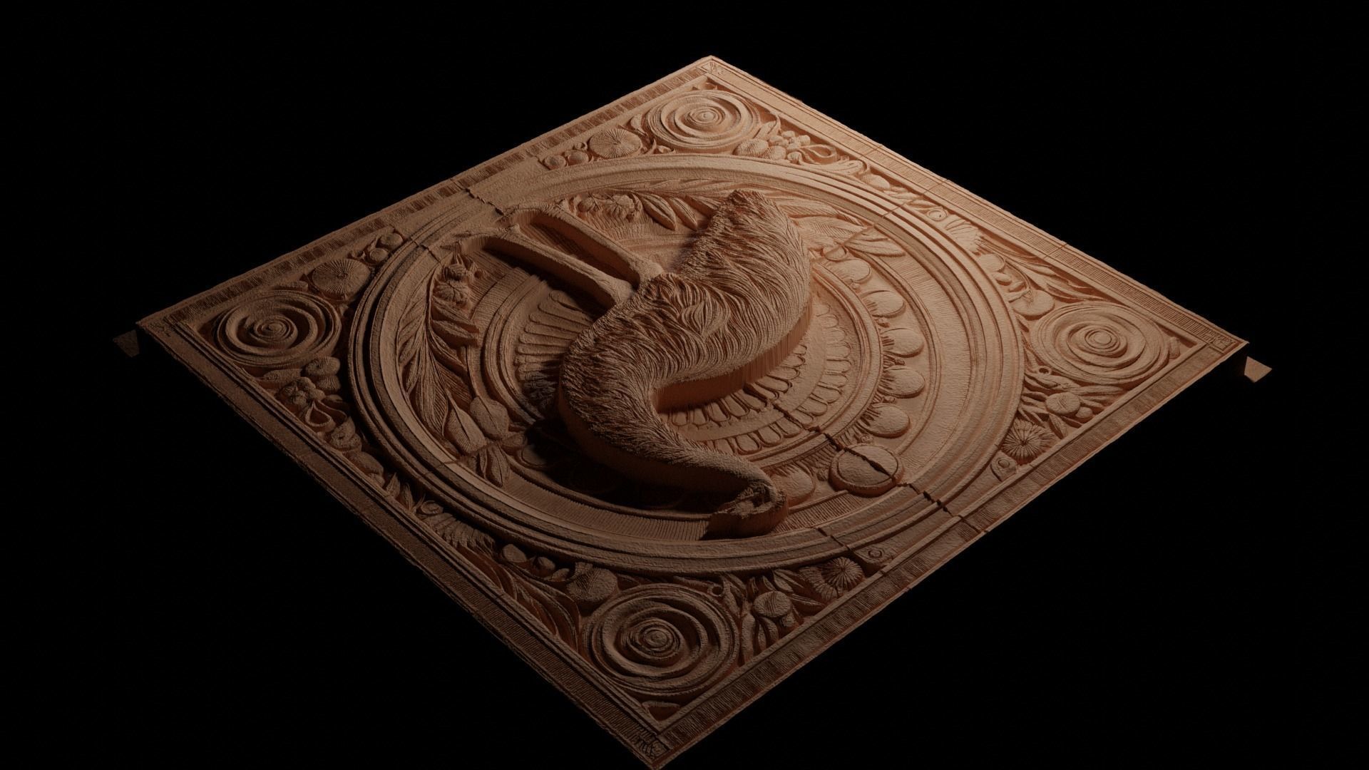 Emu CNC 3d Print High Relief Sand Casting 3D print model_3