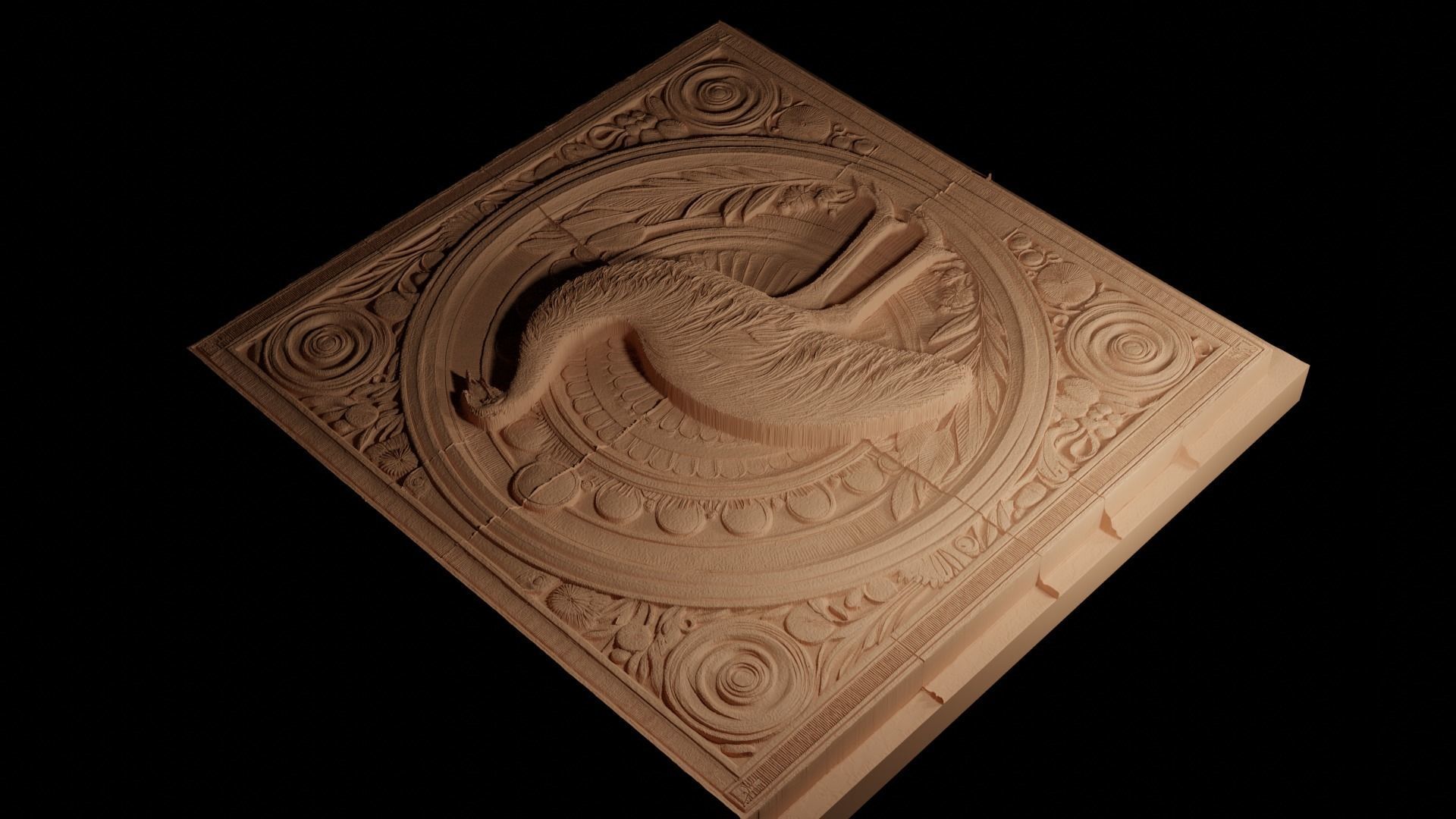 Emu CNC 3d Print High Relief Sand Casting 3D print model_4