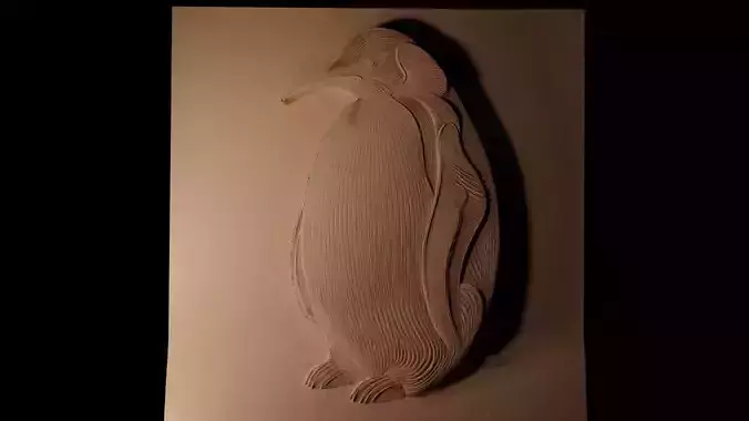 Emperor Penguin CNC 3d Print High Relief Sand Casting 3D print model