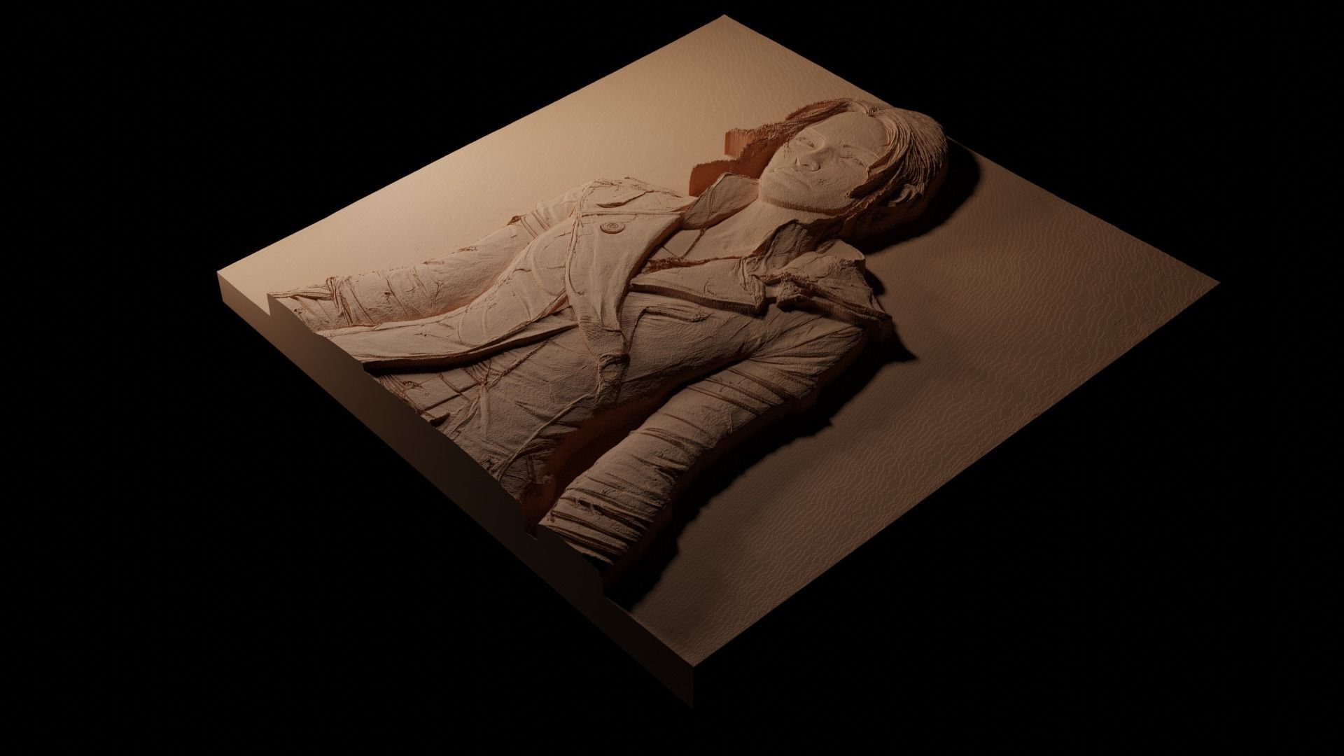 Emily Kaldwin Dishonored 2CNC 3d Print High Relief Sand Casting 3D print model_1