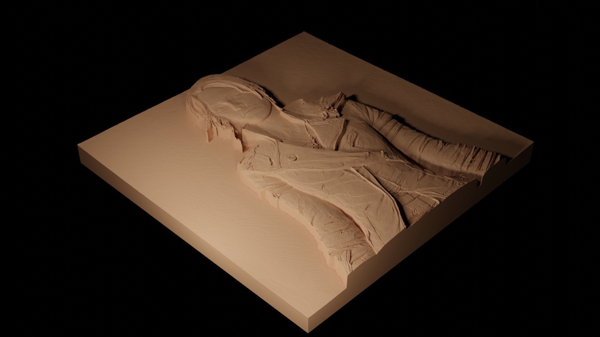 Emily Kaldwin Dishonored 2CNC 3d Print High Relief Sand Casting 3D print model_2