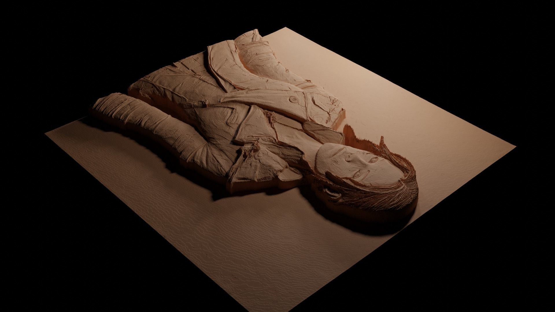 Emily Kaldwin Dishonored 2CNC 3d Print High Relief Sand Casting 3D print model_3