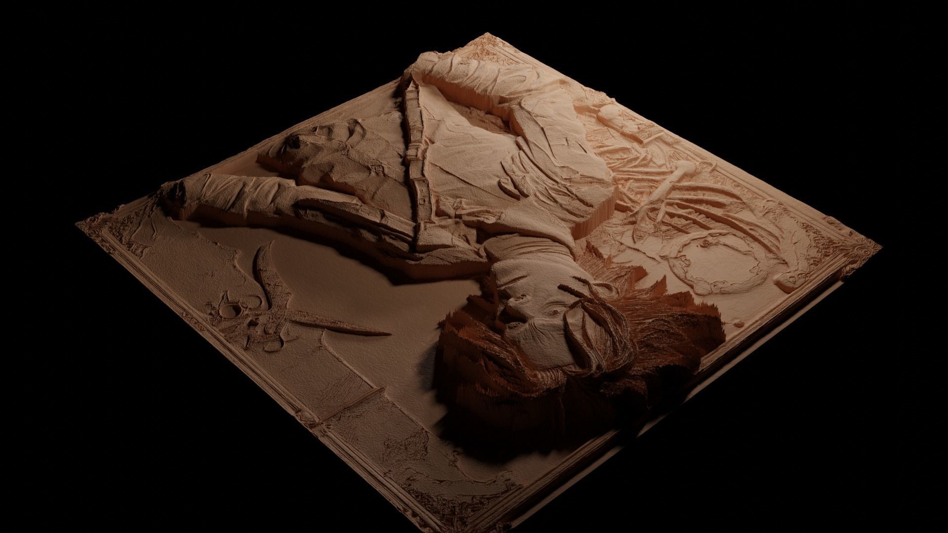 Edward Scissorhands CNC 3d Print High Relief Sand Casting 3D print model_3